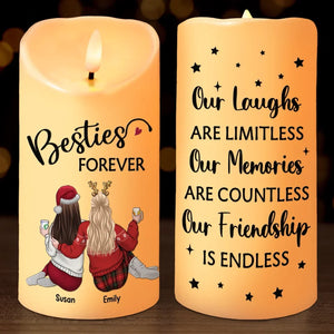 Our Friendship Is Endless - Bestie Personalized Custom LED Candle - Christmas Gift For Best Friends, BFF, Sisters