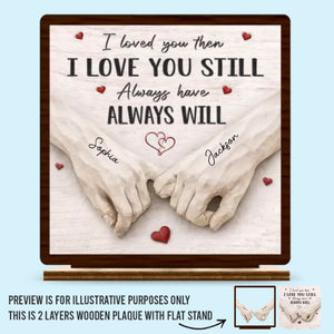 Custom 2-Layered Wooden Plaque - Personalized Anniversary Wedding Gifts For Husband And Wife, Him And Her - Still Falling For You