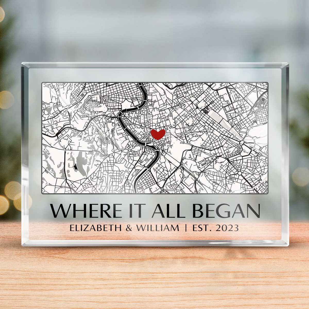 Where It All Began - Couple Personalized Custom Rectangle Shaped Acrylic Plaque - Gift For Husband Wife, Anniversary