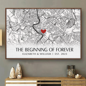 Where It All Began - Couple Personalized Custom Horizontal Poster - Gift For Husband Wife, Anniversary