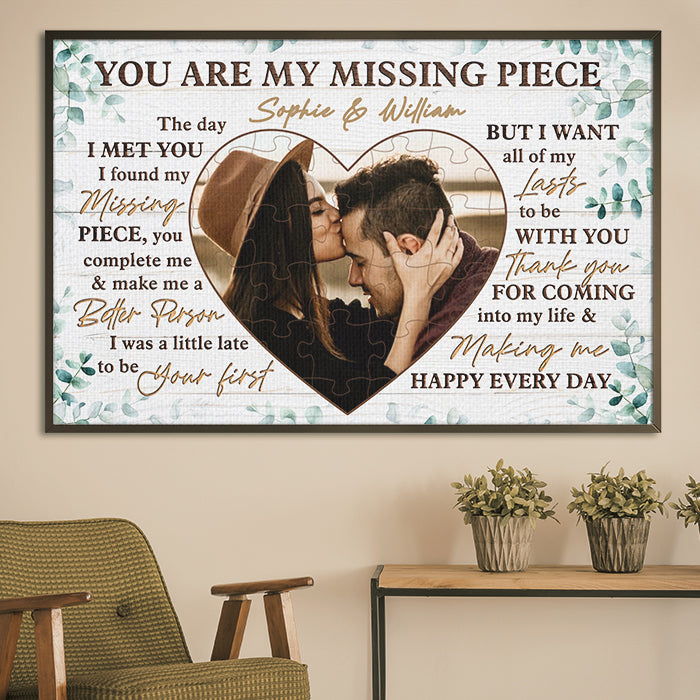 I Want All Of My Lasts To be With You - Upload Image, Gift For Couples - Personalized Horizontal Poster.